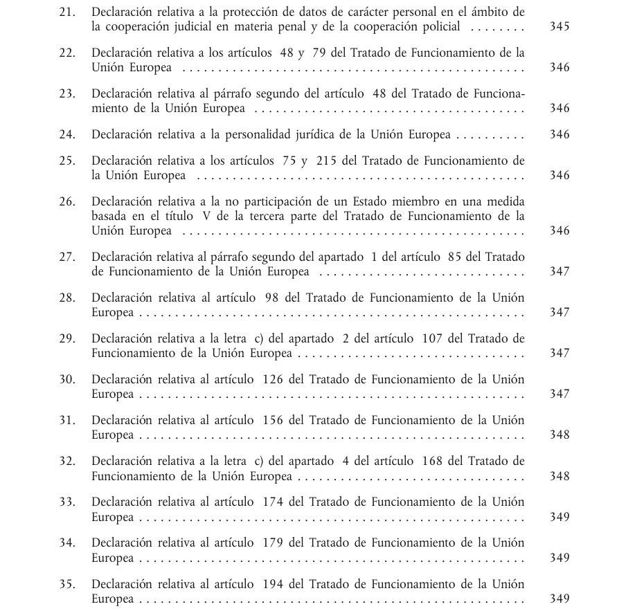 Tabla del texto oficial (pág. 10)