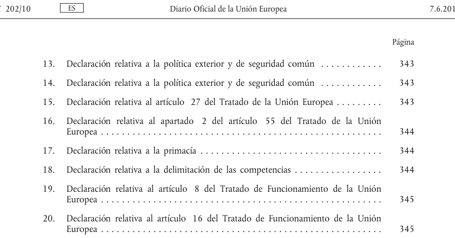 Tabla del texto oficial (pág. 10)