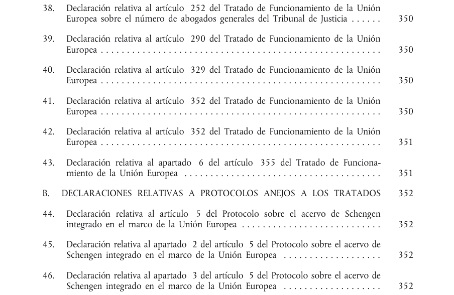Tabla del texto oficial (pág. 11)