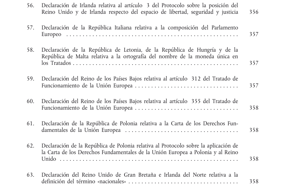 Tabla del texto oficial (pág. 12)