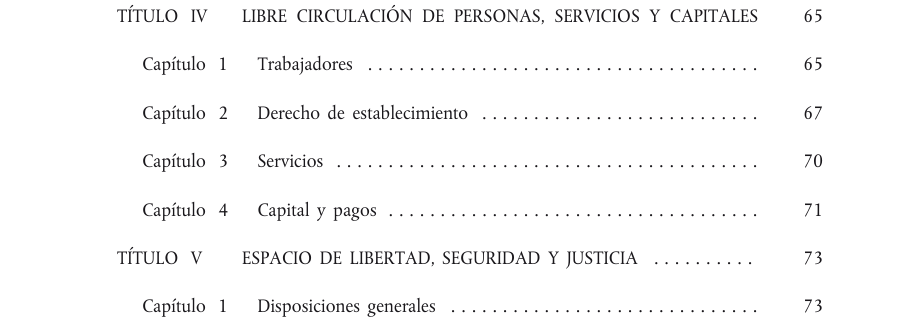 Tabla del texto oficial (pág. 4)