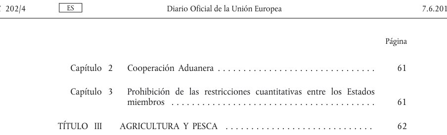Tabla del texto oficial (pág. 4)