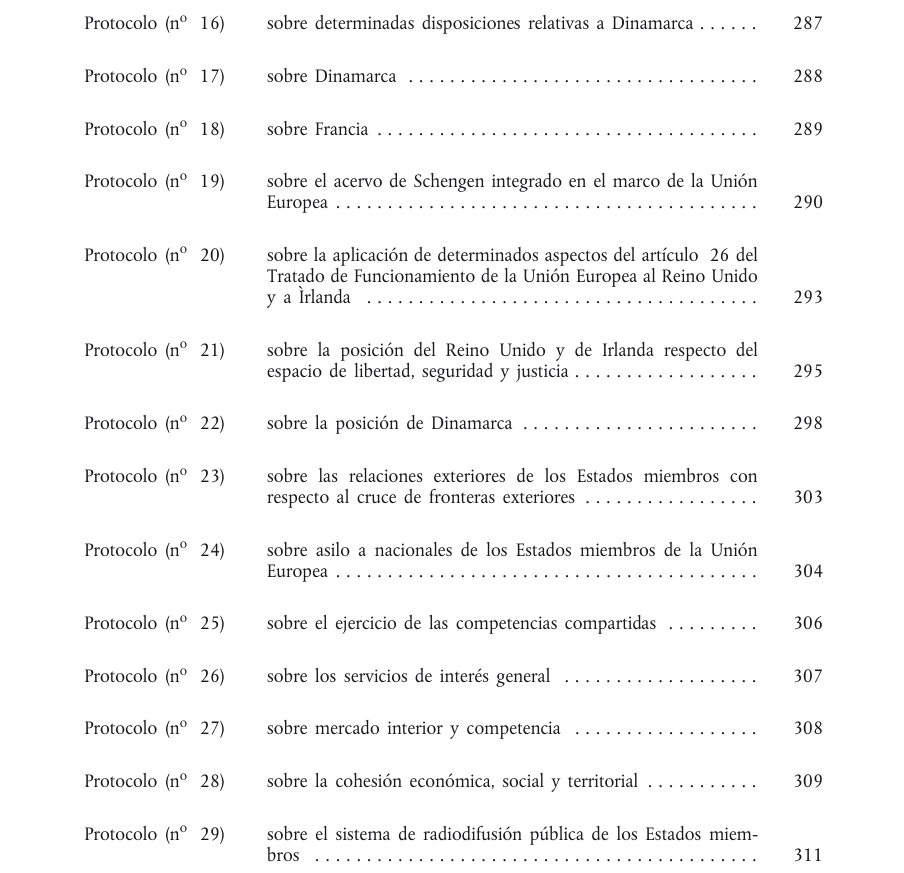 Tabla del texto oficial (pág. 8)