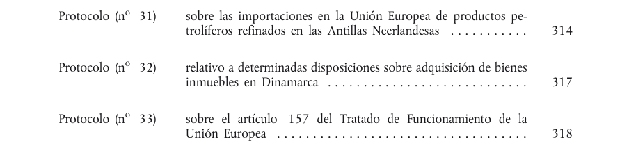 Tabla del texto oficial (pág. 8)