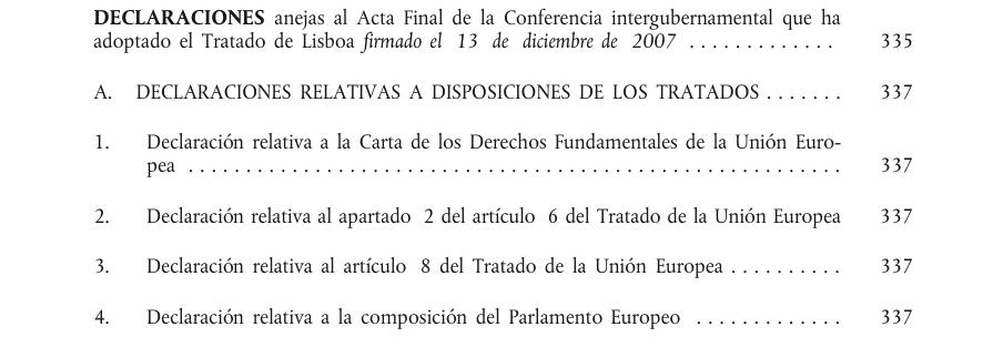 Tabla del texto oficial (pág. 9)