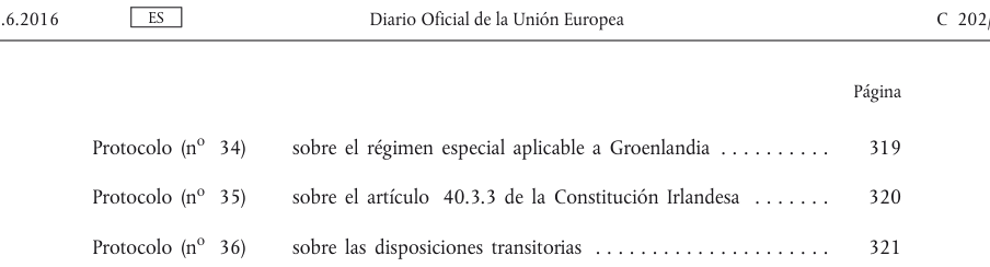 Tabla del texto oficial (pág. 9)